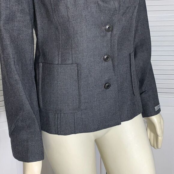 NWT Pendleton Gray Virgin Wool Button Down Blazer Women’s Size 10 - Picture 3 of 14